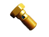 Hohlschraube einfach M10x1,00mm gold - Stahlflex Kupplungsschlauch