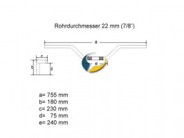 FEHLING Lenker Chopper Rohr Stahl verchromt - 22mm 7795