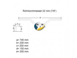 FEHLING Lenker Chopper Rohr Stahl verchromt - 22mm 7787